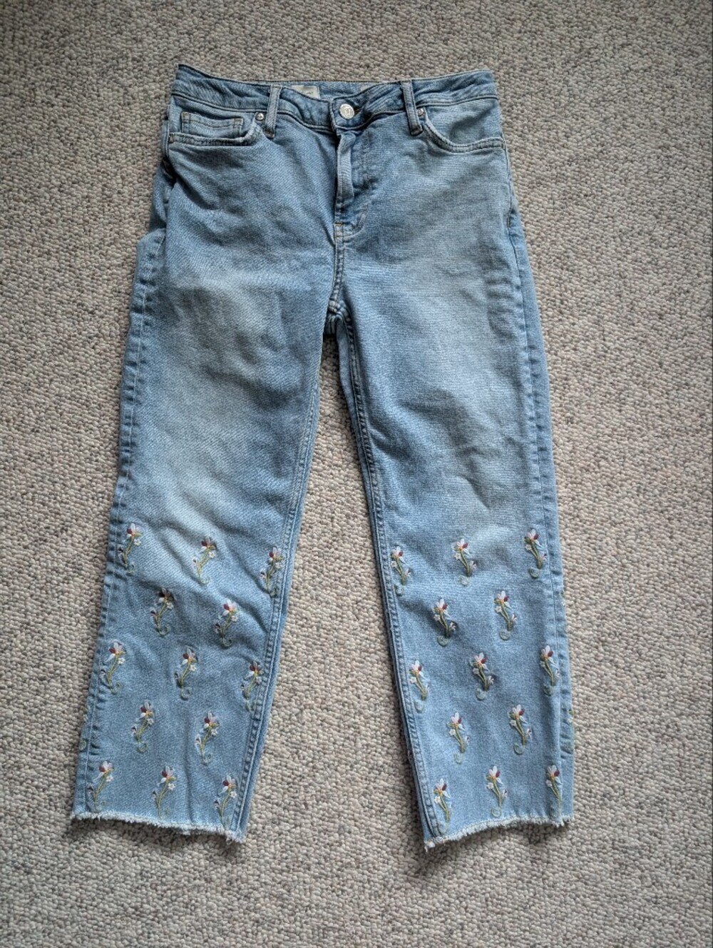 Pilcro And The Letterpress Embroidered High-Rise Straight Jeans